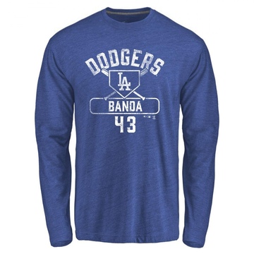 Youth Los Angeles Dodgers Anthony Banda ＃43 Base Runner Long Sleeve T-Shirt - Royal