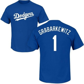 Youth Los Angeles Dodgers Billy Grabarkewitz ＃1 Roster Name & Number T-Shirt - Royal