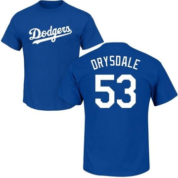 Youth Los Angeles Dodgers Don Drysdale ＃53 Roster Name & Number T-Shirt - Royal