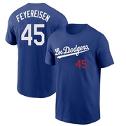 Youth Los Angeles Dodgers J.P. Feyereisen ＃45 2022 City Connect Name & Number T-Shirt - Royal