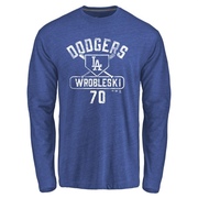 Youth Los Angeles Dodgers Justin Wrobleski ＃70 Base Runner Long Sleeve T-Shirt - Royal