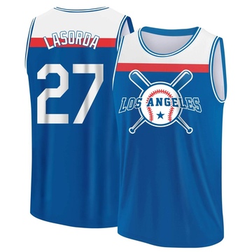 Youth Los Angeles Dodgers Tommy Lasorda ＃27 Legend Baseball Tank Top - Royal/White