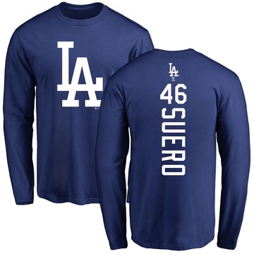 Youth Los Angeles Dodgers Wander Suero ＃46 Backer Long Sleeve T-Shirt - Royal