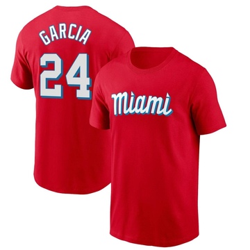 Youth Miami Marlins Avisail Garcia ＃24 City Connect Name & Number T-Shirt - Red