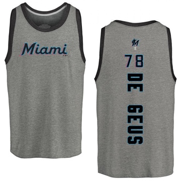 Youth Miami Marlins Brett de Geus ＃78 Backer Tank Top Ash