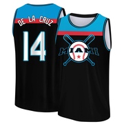 Youth Miami Marlins Bryan De La Cruz ＃14 Legend Baseball Tank Top - Black/Blue