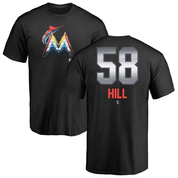 Youth Miami Marlins Derek Hill ＃58 Midnight Mascot T-Shirt - Black