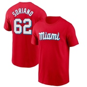 Youth Miami Marlins George Soriano ＃62 City Connect Name & Number T-Shirt - Red