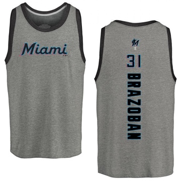 Youth Miami Marlins Huascar Brazoban ＃31 Backer Tank Top Ash