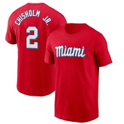 Youth Miami Marlins Jazz Chisholm Jr. ＃2 City Connect Name & Number T-Shirt - Red