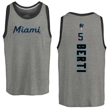 Youth Miami Marlins Jon Berti ＃5 Backer Tank Top Ash