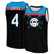 Youth Miami Marlins Nick Fortes ＃4 Legend Baseball Tank Top - Black/Blue