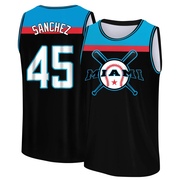 Youth Miami Marlins Sixto Sanchez ＃45 Legend Baseball Tank Top - Black/Blue