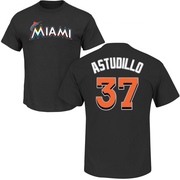 Youth Miami Marlins Willians Astudillo ＃37 Roster Name & Number T-Shirt - Black