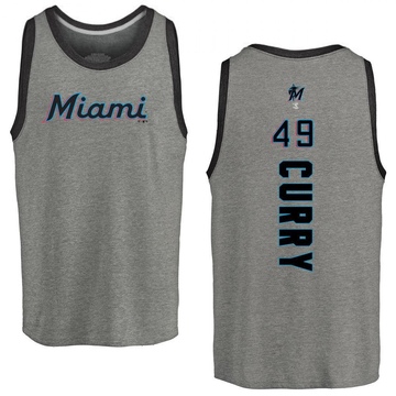 Youth Miami Marlins Xzavion Curry ＃49 Backer Tank Top Ash