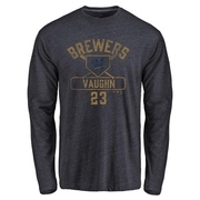 Youth Milwaukee Brewers Greg Vaughn ＃23 Base Runner Long Sleeve T-Shirt - Navy