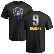 Youth Milwaukee Brewers Jake Bauers ＃9 Midnight Mascot T-Shirt - Black