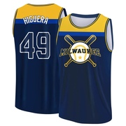 Youth Milwaukee Brewers Teddy Higuera ＃49 Legend Baseball Tank Top - Navy/Yellow