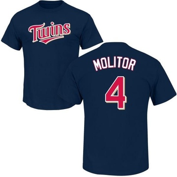 Youth Minnesota Twins Paul Molitor ＃4 Roster Name & Number T-Shirt - Navy