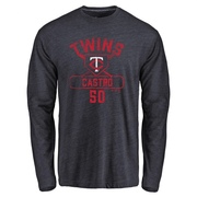 Youth Minnesota Twins Willi Castro ＃50 Base Runner Long Sleeve T-Shirt - Navy