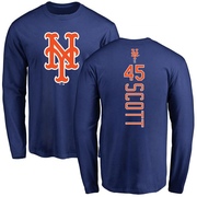 Youth New York Mets Christian Scott ＃45 Backer Long Sleeve T-Shirt - Royal