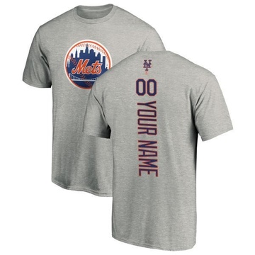 Youth New York Mets Custom ＃00 Backer T-Shirt Ash