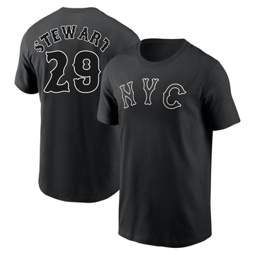 Youth New York Mets DJ Stewart ＃29 2024 City Connect Name & Number T-Shirt - Black