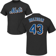 Youth New York Mets Huascar Brazoban ＃43 Roster Name & Number T-Shirt - Black