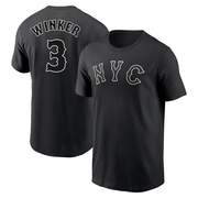 Youth New York Mets Jesse Winker ＃3 2024 City Connect Name & Number T-Shirt - Black