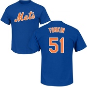 Youth New York Mets Michael Tonkin ＃51 Roster Name & Number T-Shirt - Royal