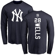 Youth New York Yankees Austin Wells ＃28 Backer Long Sleeve T-Shirt - Navy