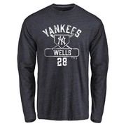 Youth New York Yankees Austin Wells ＃28 Base Runner Long Sleeve T-Shirt - Navy