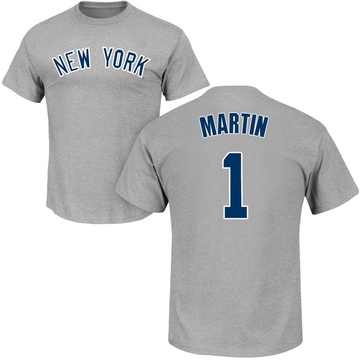 Youth New York Yankees Billy Martin ＃1 Roster Name & Number T-Shirt - Gray