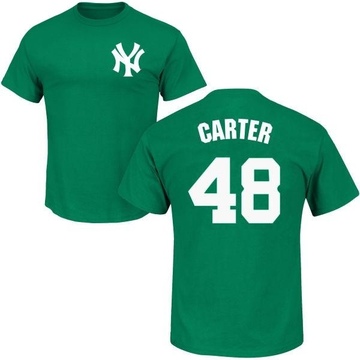 Youth New York Yankees Chris Carter ＃48 St. Patrick's Day Roster Name & Number T-Shirt - Green