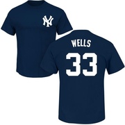 Youth New York Yankees David Wells ＃33 Roster Name & Number T-Shirt - Navy