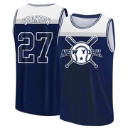 Youth New York Yankees Giancarlo Stanton ＃27 Legend Baseball Tank Top - Navy/White