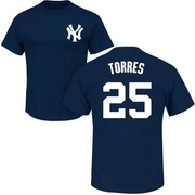 Youth New York Yankees Gleyber Torres ＃25 Roster Name & Number T-Shirt - Navy