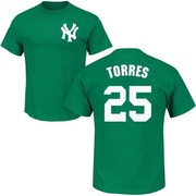 Youth New York Yankees Gleyber Torres ＃25 St. Patrick's Day Roster Name & Number T-Shirt - Green