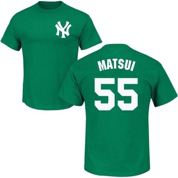 Youth New York Yankees Hideki Matsui ＃55 St. Patrick's Day Roster Name & Number T-Shirt - Green