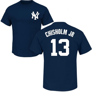 Youth New York Yankees Jazz Chisholm Jr. ＃13 Roster Name & Number T-Shirt - Navy