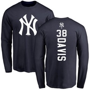 Youth New York Yankees J.D. Davis ＃38 Backer Long Sleeve T-Shirt - Navy