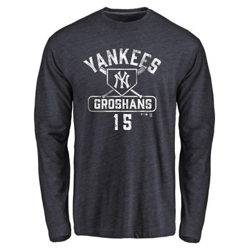 Youth New York Yankees Jordan Groshans ＃15 Base Runner Long Sleeve T-Shirt - Navy