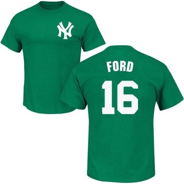 Youth New York Yankees Whitey Ford ＃16 St. Patrick's Day Roster Name & Number T-Shirt - Green