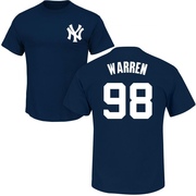 Youth New York Yankees Will Warren ＃98 Roster Name & Number T-Shirt - Navy