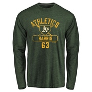 Youth Oakland Athletics Hogan Harris ＃63 Base Runner Long Sleeve T-Shirt - Green