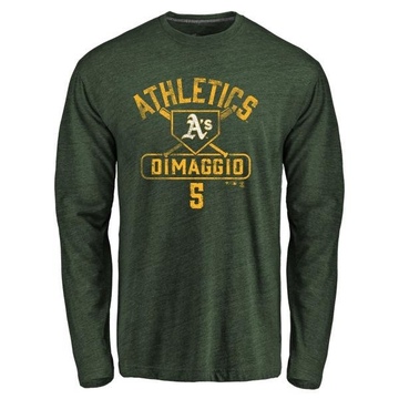 Youth Oakland Athletics Joe Dimaggio ＃5 Base Runner Long Sleeve T-Shirt - Green