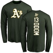 Youth Oakland Athletics John Odom ＃13 Backer Long Sleeve T-Shirt - Green