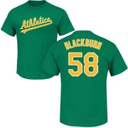 Youth Oakland Athletics Paul Blackburn ＃58 Roster Name & Number T-Shirt - Green