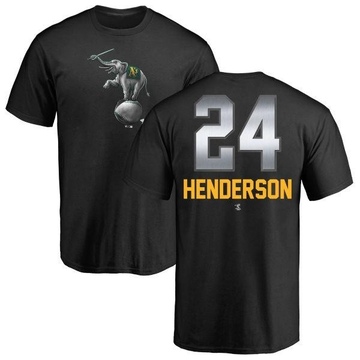 Youth Oakland Athletics Rickey Henderson ＃24 Midnight Mascot T-Shirt - Black