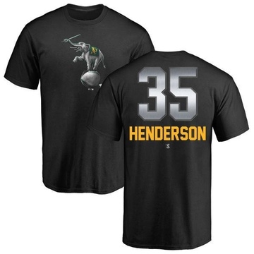 Youth Oakland Athletics Rickey Henderson ＃35 Midnight Mascot T-Shirt - Black